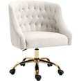 thumbnail image 1 of Meridian Furniture Arden Swivel Adjustable Cream Velvet and Gold Office Chair, 1 of 10