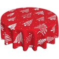 thumbnail image 1 of Merry Christmas Tablecloth 60 Inch Round, Red Christmas Tree Table Cloth, Winter Xmas Tablecloths Polyester Washable Fabric Farmhouse Decorative for Holiday Home Kitchen Dining Party, 1 of 6