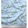 thumbnail image 1 of Soimoi Blue Velvet Fabric Tree & Rhinoceros Animal Print Fabric by the Yard 58 Inch Wide, 1 of 5
