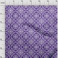 thumbnail image 3 of oneOone Velvet Violet Fabric Asian Block Floral Craft Projects Decor Fabric Printed By The Yard 58 Inch Wide, 3 of 4