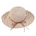 thumbnail image 1 of Women Summer Hand-woven Sun Hat Foldable Wide-side Cap Fisherman Cap Straits Sun Cap, 1 of 4