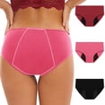 thumbnail image 2 of MeetoTime 3 Pack Womens Panties Stretchy Soft Full Coverage Briefs Comfortable Mid-Waist Underwear, 2 of 8