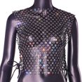 thumbnail image 4 of HBFAGFB Débardeurs pour Femmes en Maille sous-Vêtement à Strass Vêtements Mode Chemise de Couverture Tendance Noir Taille TP, 4 of 4