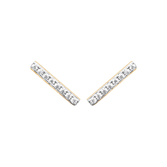 Mystigrey Gaelle 18K Gold Plated Stud Earrings with Cubic Zirconia for Girls and Women