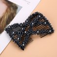 thumbnail image 3 of MesaSe Twist Rhombus Beaded Hair Side Combs Stretchable Double Clips Bun Maker, 3 of 16