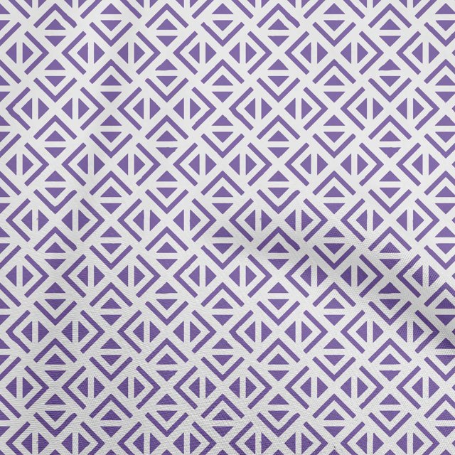 oneOone Cotton Silk Purple Fabric Geometric Triangle Craft Projects Decor Fabric Printed By The Yard 42 Inch Wide