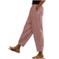 thumbnail image 1 of Chbgutlmr Pants for Women Elastic Waist Ruched Loose Lightweight Casual Work Trousers Solid Color Fall, 1 of 6