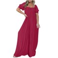thumbnail image 1 of LSLJS Combinaison Décontractée à Jambes Larges pour Femmes, Couleur Unie, à Manches Courtes, avec Poches à Boutons, One Piece Combinaisons Cadeaux pour Femmes, 1 of 5