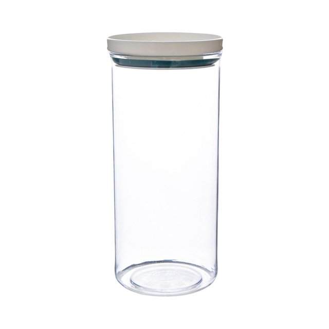 DOLITY Bocal de Rangement Récipient Décoratif Bocal Transparent Boîtes Étanches Bocal de Stockage Alimentaire Blanc avec Bleu 700ML