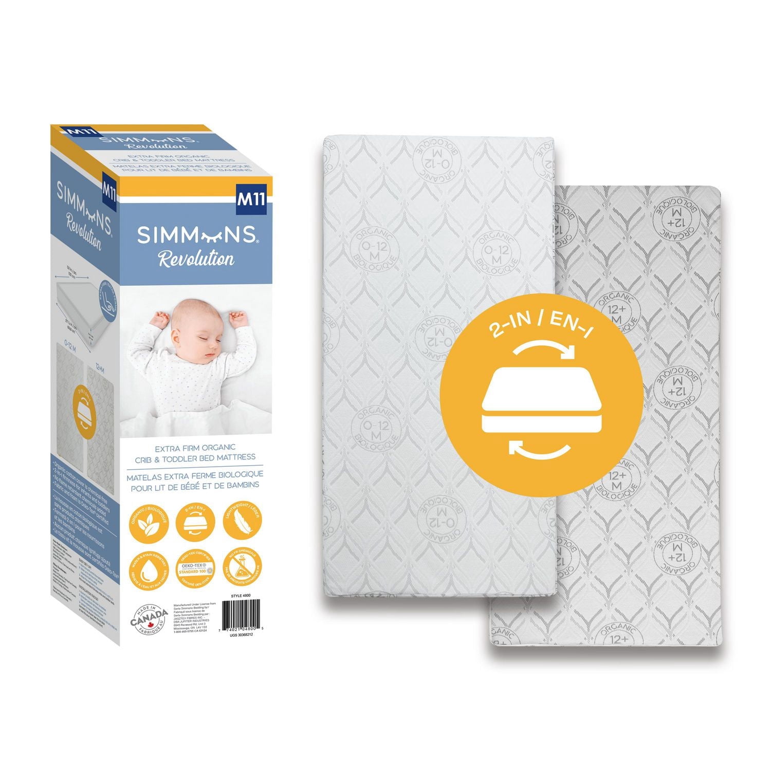 Matelas de berceau bio Simmons Revolution