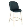 thumbnail image 3 of Upholstered Velvet Stool with Gold Legs – Set of 2 Comfortable Velvet Stools with Foot Rest, Modern Design for Kitchens, Bars, and Contemporary Spaces, 3 of 5