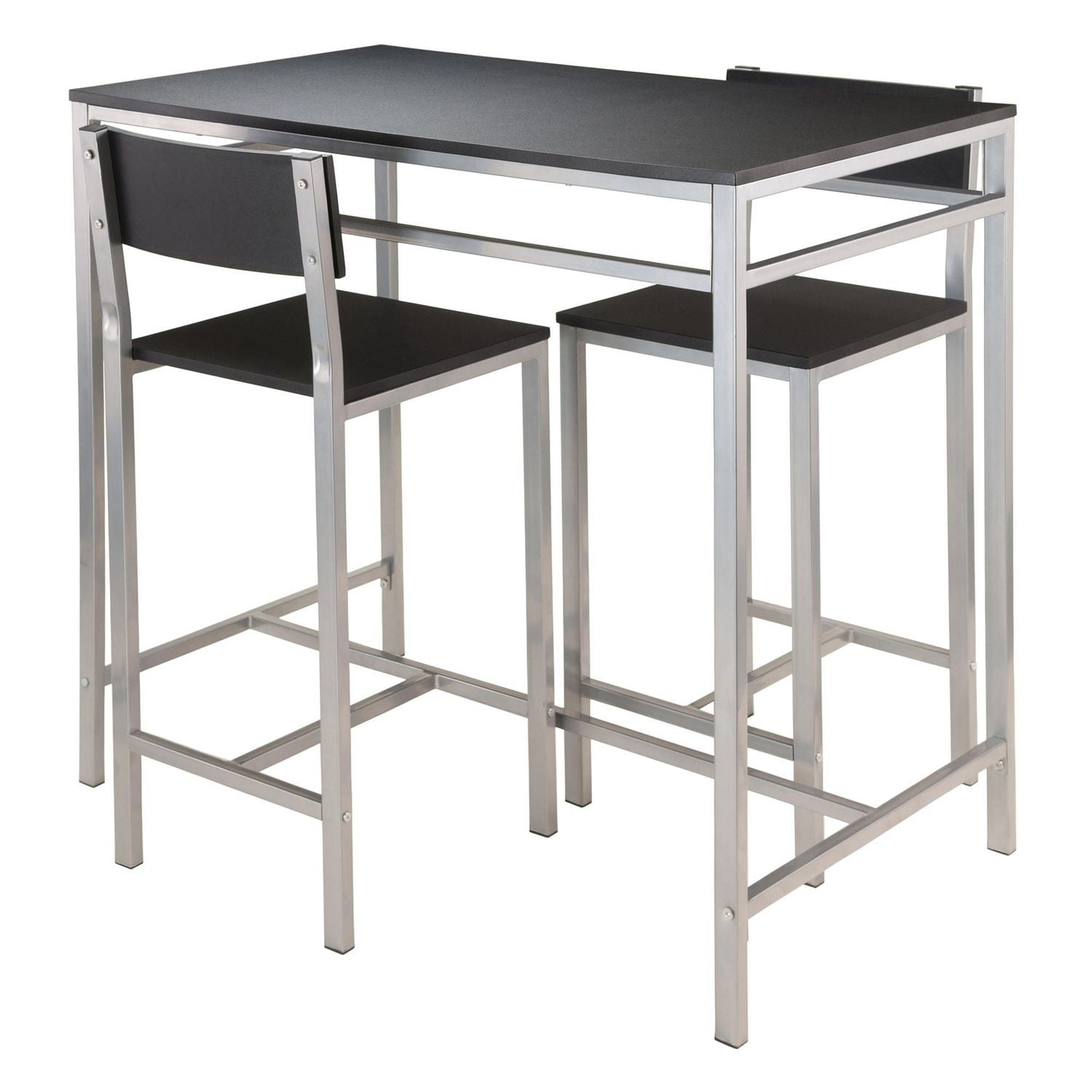 Table haute Hanley 3 pièces avec 2 tabourets à dossier haut de Winsome - 93336