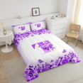 thumbnail image 4 of Erosebridal Letter Initial Bedding Twin Comforter Set,Monogrammed Personalized Down Comforter,Flower Decor,Reversible,Lightweight,2-Piece, 4 of 8