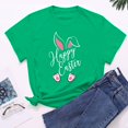 thumbnail image 4 of EGNMCR Chemise de Pâques pour Femmes Imprimé de Pâques T-shirt Col Rond Mode et Confortable Haut à Manches Courtes Col Rond/chemise T-Shirts pour Femmes, 4 of 7