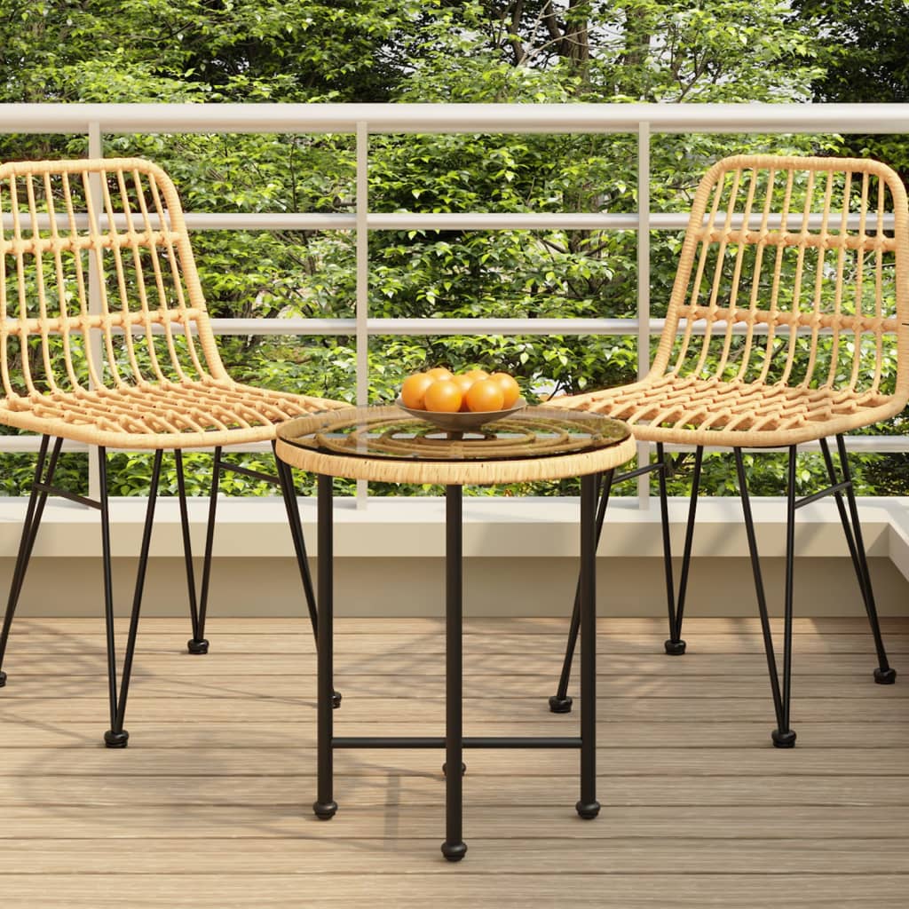 vidaXL Table de Salle à Manger Ø50 cm Verre Trempé et Acier