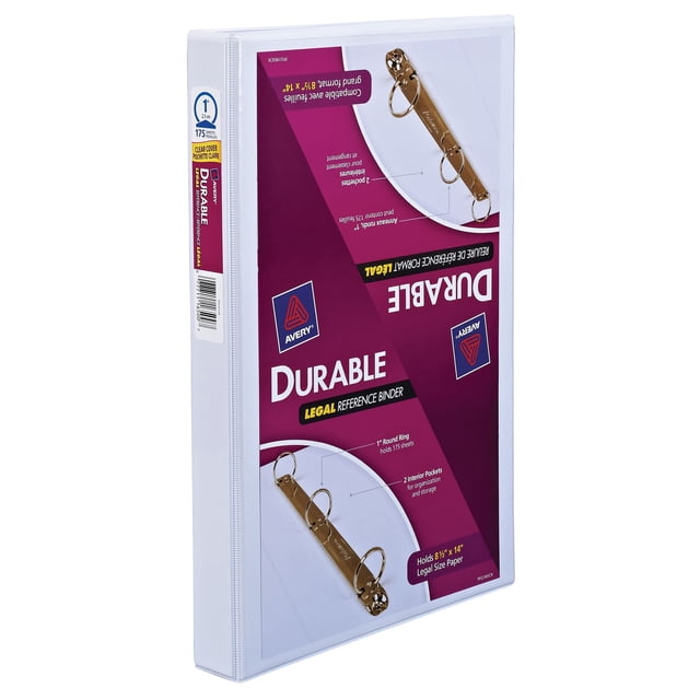 Avery Reliure de reference format legal 1', pochette claire, 16500