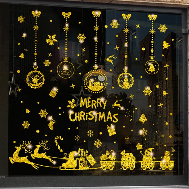 Christmas Decorations-Window Clings Decor Stickers, Multicolor Wall Decals Stickers,Home Kitchen School University Christmas Decorations(Style 12)