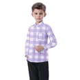 thumbnail image 4 of vdgthytj Toddler Boys Girls Plaid Button down Shirts Kids Collared Long Sleeve Uniform Dress Shirt Tops Spring Fall Clothes, 4 of 7