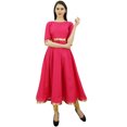 thumbnail image 1 of Bimba Kurti Anarkali pour Femmes avec Bordure Dorée Robe Vêtements Indiens Kurta pour Dames, 1 of 2