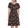 thumbnail image 1 of Bixox Robe d'Été à Manches Courtes pour Femmes Robe Ample Longueur Genou avec Poches-Bulldog avec Lunettes de Soleil, 1 of 7