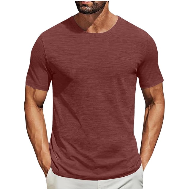Besolor Men's Summer T-Shirt Short Sleeve Classic Crew Neck Tee Shirts Casual Solid Color Basic Tops