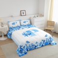 thumbnail image 3 of Erosebridal Ensembles de Literie Initiale Florale Double avec Couette, Insert de Couette Fleur Papillon, Déco de Chambre Ado, Réversible, 3 Pcs, 3 of 8