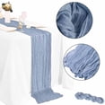 thumbnail image 4 of Elodie Cheesecloth Table Runner 157inch Anniversary Lightweight Rustic Sheer Runner Blue, 4 of 8