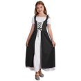 thumbnail image 1 of YiZYiF Robe Vintage Médiévale Renaissance à Manches Courtes pour Filles Enfants Halloween Festival Jeu de Rôle Fête Robes de Bal Noir 8, 1 of 5