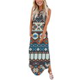 thumbnail image 1 of Birdeem Robe Longue Décontractée pour Femme à Col en V Sans Manches Imprimée, Coupe Ample, Style Camisole, Longue Robe+poche, 1 of 5