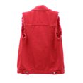 thumbnail image 2 of Denim Vest for Women Plus Size Casual Button Down Solid Color Ripped Crop Jacket Vest Waistcoat Streetwear, 2 of 6