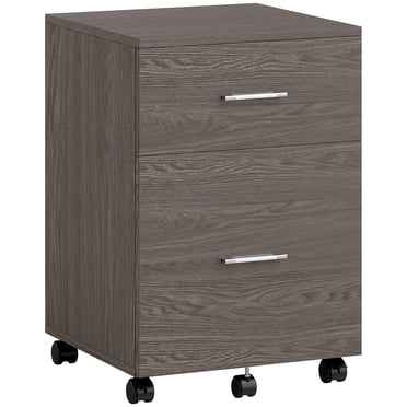 Vinsetto Classeur Mobile, Classeur à 2 Tiroirs avec Roulettes, Gris