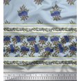 thumbnail image 2 of Soimoi Moss Georgette Fabric Stripe,Leaves & Floral Panel Decor Fabric Printed Yard 42 Inch Wide, 2 of 2