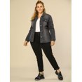 thumbnail image 3 of GRACE & GRANDEUR Women's Plus Size Long Sleeve Button Down Regular Fit Jean Denim Jacket Grey 4X, 3 of 6
