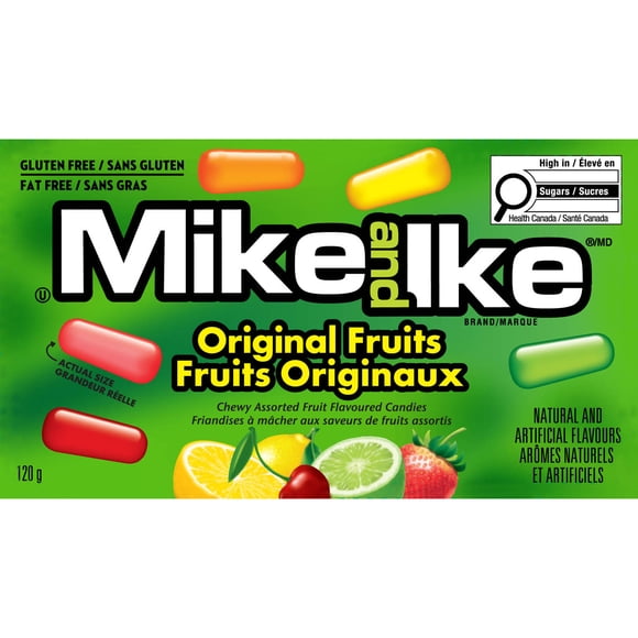Bonbons a macher Mike and Ike Fruits Originaux 120g Sans Gras Sans Gluten