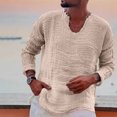 thumbnail image 2 of Yuyuzo Long Sleeve Shirts for Men Spring Fall Loose Casual V Neck Lightweight Solid Color Tee Tops, 2 of 6