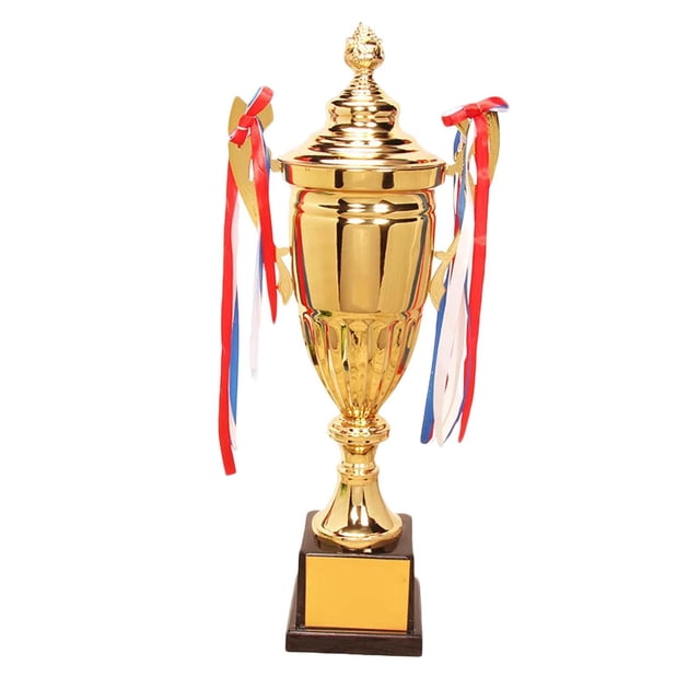 Tasses de Trophées de Récompense, Tasse de Trophées en Métal avec Ruban pour Compétitions Récompenses Scolaires Décoration de Fête, 47 cm
