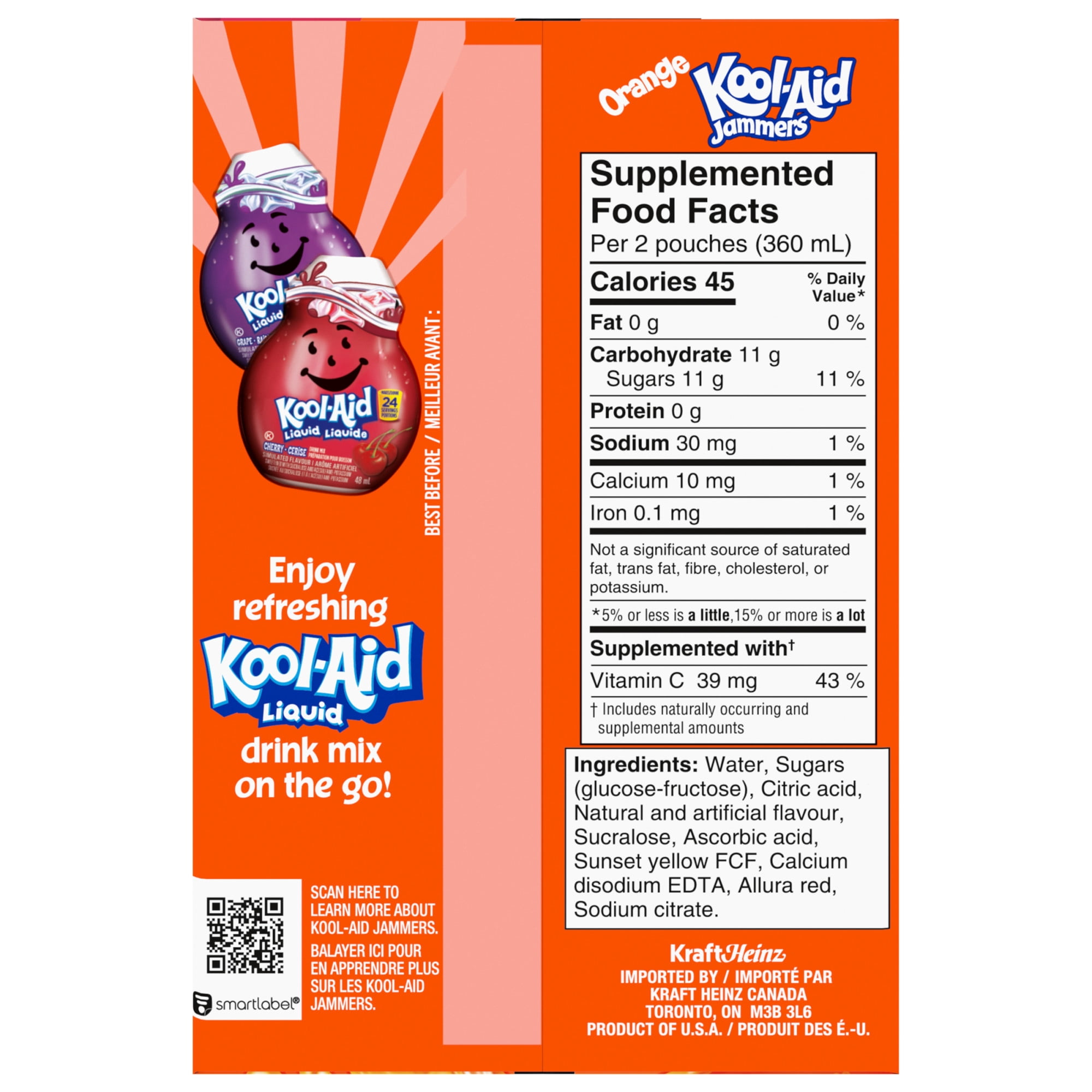 Kool Aid Jammers Orange, 10 x 180ml