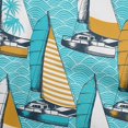 thumbnail image 1 of oneOone Viscose Jersey Turquoise Blue Fabric Nautical Sewing Material Print Fabric By The Yard 60 Inch Wide, 1 of 5