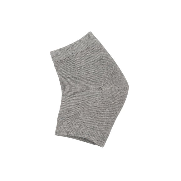 2 Pairs Moisturizing Silicone Gel Heel Socks for Dry Hard Cracked Skin Open Toe Comfy Recovery Socks Day Night Care, Grey