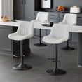 thumbnail image 1 of Hawsaiy Adjustable Bar Stools Set of 4, Swivel Counter Height Bar Chairs with Back, Modern Technical Fabric Barstools for Kitchen Island & Home, White, 1 of 11