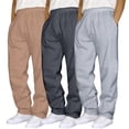 thumbnail image 2 of Kcodviy Male Hip Hop Pants Open Leg Pants Casual Solid Color Track Mens Relaxed Fit Cuff Lace Up Workout Mens Workout Pants with Pockets Pants with Pocket Pcs, 2 of 3