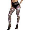 thumbnail image 4 of Fortune Collants Scintillants en Résille à Strass pour Femmes, Collants en Maille Pailletée, Taille Haute, 1 Paire, 4 of 8