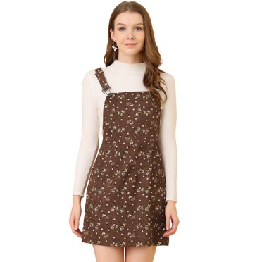 INSPIRE CHIC Women's Floral Print Adjustable Strap Casual Overall Dress