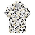 thumbnail image 2 of Weiqiqre Mens Sweatshirt Funny Love Pattern Printed Short Sleeve Quick Dry Button Down Lapel Shirt, 2 of 5
