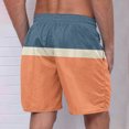 thumbnail image 3 of Plebaso Men's Beach Shorts Color Block Drawstring Casual Shorts Trendy Summer Vacation Shorts for Men, 3 of 4