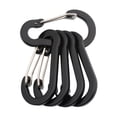 thumbnail image 1 of Transemion 5pcs Stainless Steel Climbing Button Carabiner Easy To Hiking And Backpacking black, 1 of 6