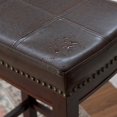 thumbnail image 1 of Linon Claridge Ensemble de 2 Tabourets de Bar en Bois Sièges en Similicuir Bruns Finition Brune, 1 of 12