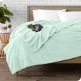 thumbnail image 2 of Bare Home Microplush Fleece Blanket - 300 GSM - Fuzzy Microfleece - Soft & Plush - Throw/Travel, Spring Mint, 2 of 5
