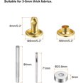 thumbnail image 2 of 200 Sets Leather Rivets 8 x 8mm Metal Double Cap Rivet Snaps Studs Fasteners with 3pcs Setting Tools Rivets for Leather Craft DIY Repair Decoration, Gold Tone, 2 of 7