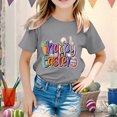 thumbnail image 2 of MIASHUI T-Shirt Amusant pour Enfants avec Lapin, Filles Garçons, Manches Courtes, Col Rond, Pâques, Gris, 10-11 Ans, 2 of 4